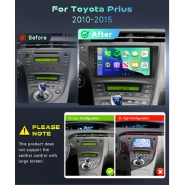for Toyota Prius 2010-2015 Car Stereo Radio with Snapdragon 8 Core 4GB+64GB 9 Inch IPS Touchscreen Wireless Carplay/Android Auto DSP Hi-Res 5/6GhzWiFi GPS Android 13 FM/RDS SWC Camera