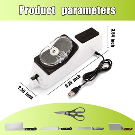 Gusneck Electric Knife Sharpener,(USB) Double Sided Knife Sharpener,Quick Sharpening & Polishing,with Protective Cover.（5pcs grindstone）