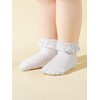 QandSweet Newborn Girls' Frilly Socks with Non-skid Rubber Soles Baby