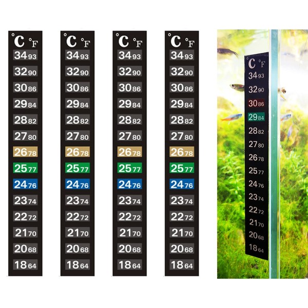 CONGGUAN 4 x Aquarium Temperature Meter Sticker Thermometer Strip Aquarium