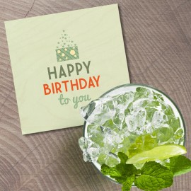 Unbranded Happy Birthday To You Gift Stylish 4'' X 4'' Square Wooden Coaster