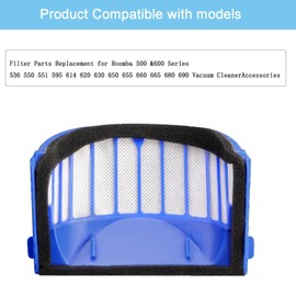 Replacement Filter Compatible with irobot Roomba 600 Series 694 676 675 692 695 677 671 655 690 680 660 650 620 614 & 500 Series 595 585 564 robot(3-pack)