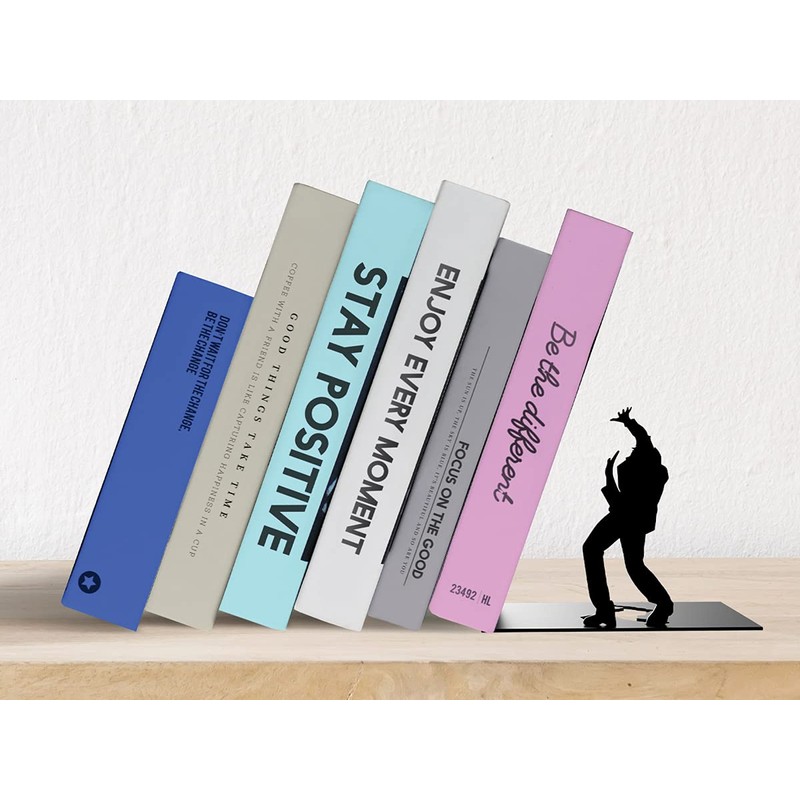 I-TOTAL® - Cute Metal Book Stand Bookends/Bookends for Shelf/Table (Crushed)