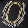 Serijoars Dog Chain Collar, Side Spiked Style Necklace Bling Diamond