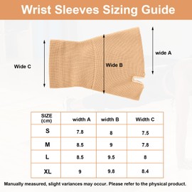 JLFDLLYYZQ 1 Pair Compression Wrist Wraps with Thumb (Beige, M)