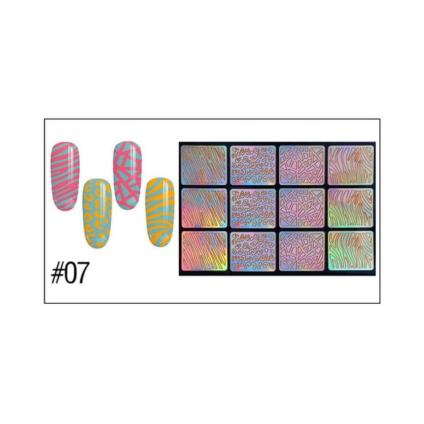 Hollow Stencil and Decal Flag Stripes Stars Butterfly Flowers Nail