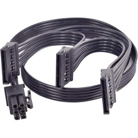 GinTai PCI-E 6 Pin 1 to 3 SATA SSD Power Supply Cable Replacement for EVGA 1000 GQ 80+ Gold 1000W (1PCS)
