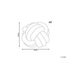 Beliani Set of 2 Modern Boucle Decorative Knot Cushion White