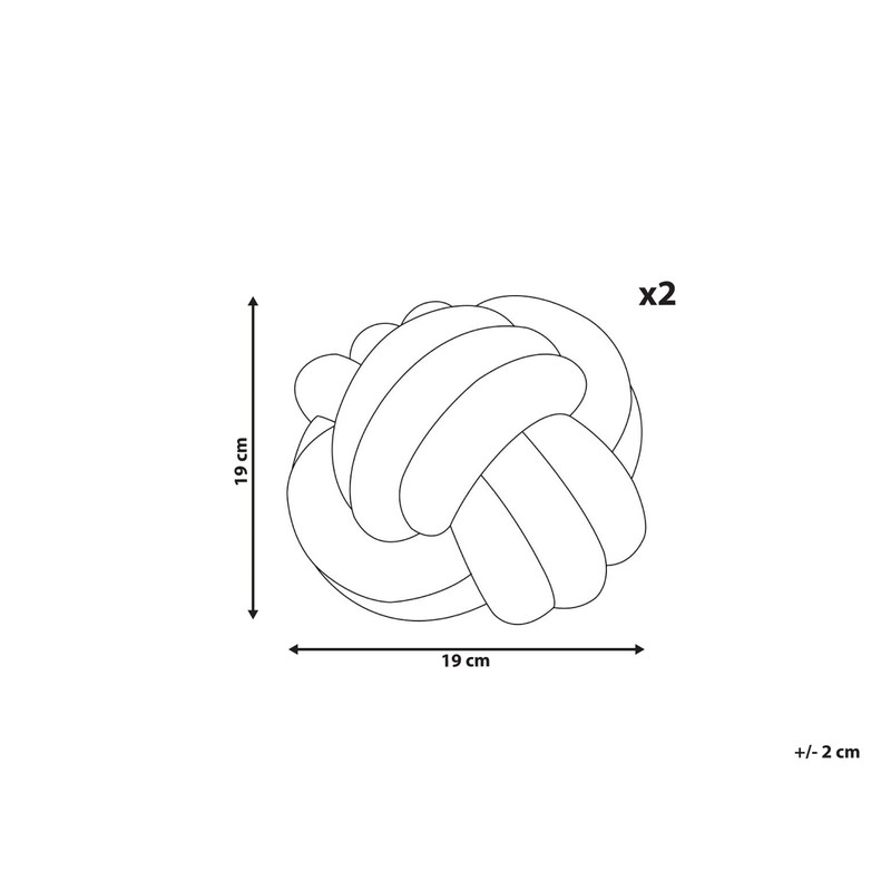 Beliani Set of 2 Modern Boucle Decorative Knot Cushion White