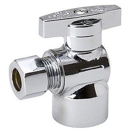 B And K Industries 190-232HC 1/2" Fip X 3/8" Comp Chrome Plated Brass 1/4 Angle Turn Valv