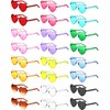 Colzzy 24 Pair Heart Shaped Rimless Sunglasses Transparent Candy Color