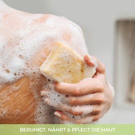 Meina Naturkosmetik - Naturseife mit Zitronengras, Kurkuma und Ringelblume, Bio Seife ohne Palmöl, Zertifiziert, Vegan, Nachhaltig, Handgemacht, Wie ein festes Duschgel - 100g
