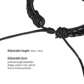 flintronic Leather Bracelet, 6Pcs Adjustable Fashion Punk Braided Men & Women Rope Bracelet Cuff Vintage Bracelets Wrap Set Series