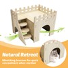 BNOSDM Hamster Hideout Set Gerbil Wooden House with Stairs Wood