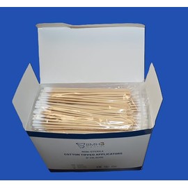 6" Non-Sterile Cotton Swabs with Wooden Sticks, Medical Cotton Tip Applicator for Multiple Uses Box of 1000