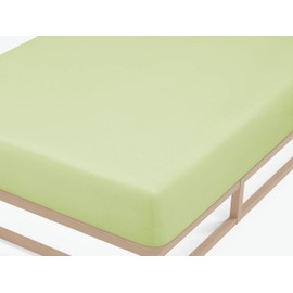 biberna 0077144 Fitted Sheet Fine Jersey (Mattress Height Max. 22 cm), Combed Cotton, Super Soft, 1x 90 x 190 cm > 100 x 200 cm Pistachio Green