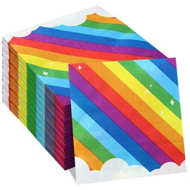 50 Pcs Glow Party Napkins Neon Birthday Party Rainbow Disposable Paper Napkins Musical Leaf Party Supplies Party Napkins Soccer Birthday Party Decorations Rainbow Party Supplies for Party (Rainbow)