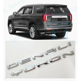 GMC 2pc GMC 2021-2023 Yukon Yukon XL Chrome Rear Tailgate DENALI Yukon Emblem Letter