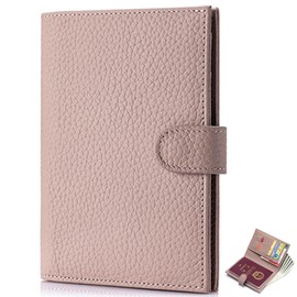 RenLianyi Passport Case, Skimming Prevention, Genuine Leather, Bi-folded, Thin, Passport Cover, Wallet, One-Piece, Lightweight, Stylish, Passport Card Case, Multi-functional Storage Pocket, Domestic