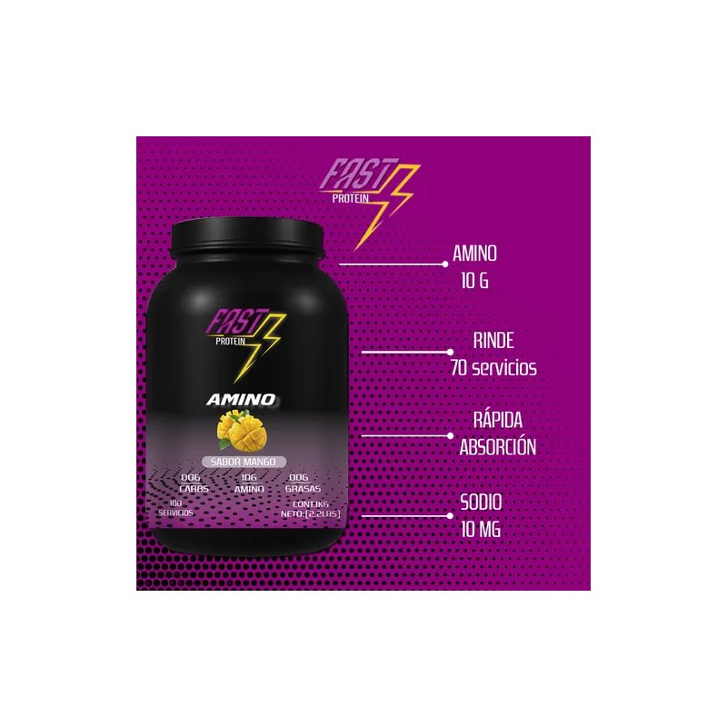 Aminoácidos En Polvo Fast 1 Kg Varios Sabores 100 Servis