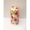 Decorated Hand Painted Pink Rose Unscented Dripless Large 7 Inch