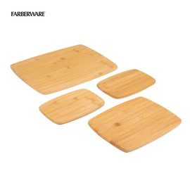 Farberware Farberware 4-Piece Reversible Bamboo Cutting And Charcuterie Board Set, Assorted Size