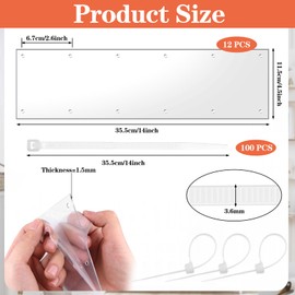 FIONUPI 12 Pcs 14" x 4.5" Pet Cage Edge Liner PVC Clear Urine Guard Side Lining Cage Accessories for Rabbit Ferret Hamster Rat Critter Nation