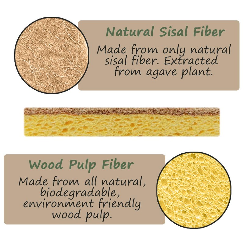 ZERO WASTE WORLD Natural sponge -eco friendly washing up sponges,