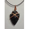 Handcrafted Copper wire wrapped Flint-style Native American Arrowhead Necklace made