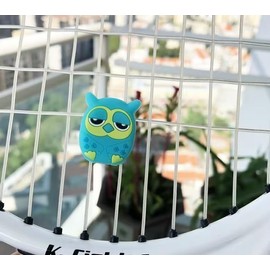 Jinshining Blue Owl Tennis Racket Vibration Dampener Soft Silicon Racket Dampener Cartoon Shape Tennis Racquet Shock Absorbers Tennis Racket for Racquetball