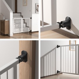 ICERO Baby Gate Extender Wall Protector (4 Pack) Pressure Mounted Gates Extension Kit Extends 1.1-3.5 inches Child Safety Gates and Protect Walls & Doorways from Pet & Dog Gates,Work on Stairs,Black
