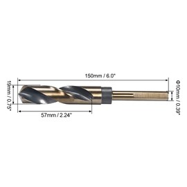 sourcing map Spiral Drill Bit with Reduced 19 mm High-Speed Steel 4341 10 mm Shank