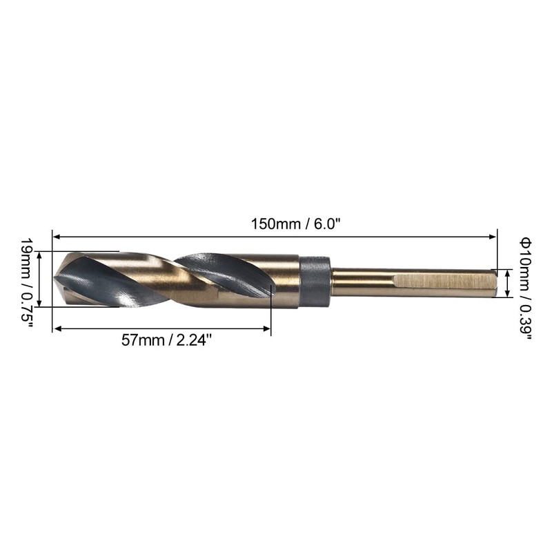 sourcing map Spiral Drill Bit with Reduced 19 mm High-Speed