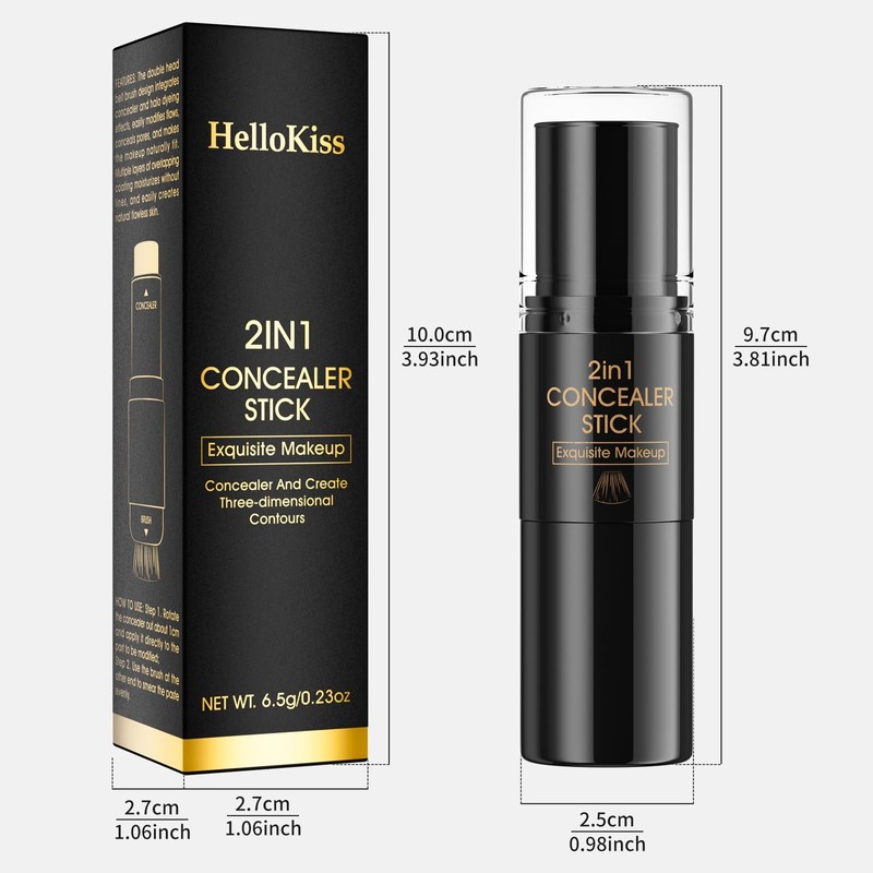 2-in-1 Contour+Highlighter Stick - Bronzer for Face Contours, 24-Hour Waterproof