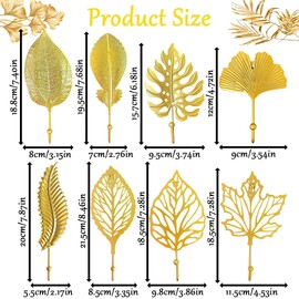 XingyLi Pack of 8 Leaf Coat Hooks Gold, Leaf Shape Coat Hooks Wall Hooks with 20 Screws, Metal Decorative Hanging Wall Hooks, Wardrobe Towel Hooks Key Holder for Kitchen Bathroom Decor