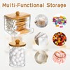 FHUIEWRY 4 Pack Qtip Holder Dispenser with Lids, Apothecary Container