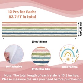 Boho Bulletin Border Classroom Bulletin Board Stickers Colorful Boho Heart Rainbow Polka Dot Border Decorations for Classroom School Office Boards Decoration, 82.7 Ft in Total