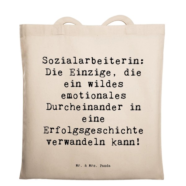Mr. & Mrs. Panda Tragetasche Spruch Sozialarbeiterin Erfolg - Geschenk,