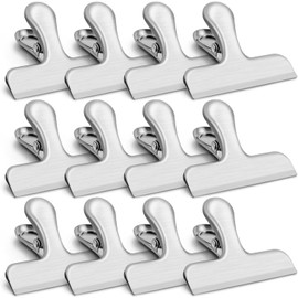 12 Pinzas Clips Para Bolsas De Alimentos, 3 Pulgadas Clips De Bolsa De Acero Inoxidable, Para Cerrar Alimentos, Café Y Más. Clips De Bolsa De Chip, Sellado Hermético, Cocina, Uso Doméstico