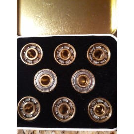 Unbranded Riedell Swiss Nitride Bearing Roller Skate 8mm (Set of 16)