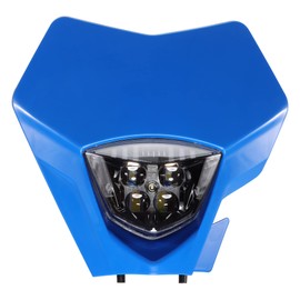 GOOFIT Blue 12V 25W Led Headlight Universal Dirt Bike Head Light Lampshade Replacement for YZ125 YZ250 YZ250F YZ450 YZ450F WR250F DRZ400 DRZ400SM Dirt Pit Bike Enduro Motocross Dual Sport