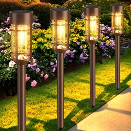 Mancra 8 Pack Solar Outdoor Lights, Bright Up to 10 Hrs Solar Lights Outdoor Waterproof Garden Decor for Patio Lawn Yard and Landscape