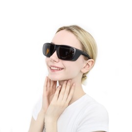 LaserPair 532 & 755 & 1064nm OD7+ Laser Safety Glasses, Lightweight Protective Glasses for Medical and Tattoo Procedures - LP-GTY-3#304 black