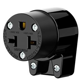Right Angled Four-in-One Heavy Duty Polarized NEMA 5-15R/5-20R/6-15R/6-20R Female Receptacle,15A/20A 125VOLT, 15A/20A 250V NEMA 4-in-1 Connector, Straight Female Socket Black