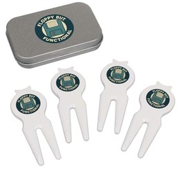 Azeeda 'Floppy But Functional' Golf Divot Tool/Repair Fork Gift Set (GO00069007)