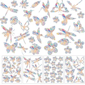 Prism Window Stickers 42 PCS Anti-Collision Window Decals Rainbow Window Film for Stops Birds Flying in Windows