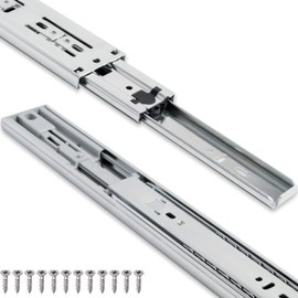 TOUCH Drawer Slides (6 Pairs, 16 Inch 400mm) Push to Open Side Mount Ball Bearing 3 Folds Metal Rails Track Guide Glides Runners Heavy Duty Drawer Dresser Kitchen, 100 LB Capacity