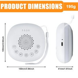 White Noise Machine Baby, Einschlafhilfe Baby mit 9 Lichtfarben, Portable Sound Machine Erwachsene Kinder, Weißes Rauschen Soundmaschine 22 Klänge USB Wiederaufladbar 3 Timer-Einstellungen