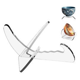Boloyo "X Shape Acrylic Bowl Display Stand, 3.5 Inch 2PC Clear Acrylic Bowl Plate Platter Dish China Porcelain Display Holder Easel Base for Home Kitchen School Art Display