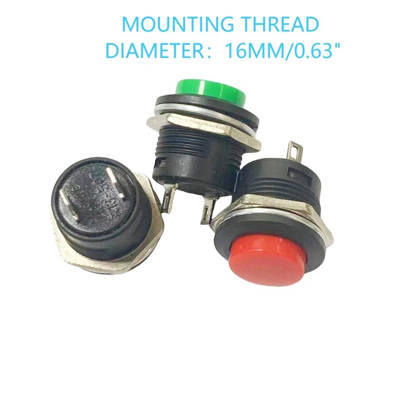 MTDELE 24Pcs 16mm Momentary Push Button Switch ON-Off 3A 250V